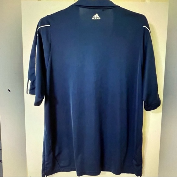 Adidas men’s climate A76 MCL navy  Polo Shirt golf with white stripe - Picture 3 of 4